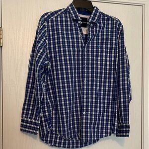 Tom Bahama. Royal  blue  and White Plaid Men's Shirt